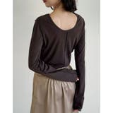 ブラウン(505) | [大きいサイズ有][前後2WAY]裏微起毛バックオープントップス | Re:EDIT