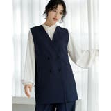 ネイビー(711) | ツイルバックベルトデザインベスト | Re:EDIT