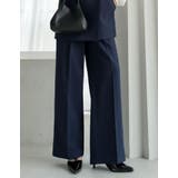 ネイビー(711) | [低身長/高身長サイズ有]ツイルタックストレートパンツ | Re:EDIT