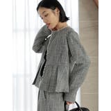 [大きいサイズ有]モノトーンツイードノーカラーぺプラムジャケット | Re:EDIT | 詳細画像11 