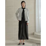 [大きいサイズ有]モノトーンツイードノーカラーぺプラムジャケット | Re:EDIT | 詳細画像17 