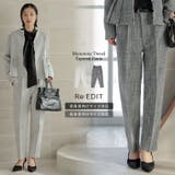 [低身長/高身長サイズ有]モノトーンツイードテーパードパンツ | Re:EDIT | 詳細画像1 
