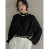 襟タックスタンドカラーブラウス | Re:EDIT | 詳細画像16 