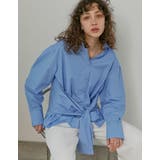 ブルー(511) | [2026S S COLLECTION]ブロード無地＆ストライプウエスト巻きデザ… | Re:EDIT