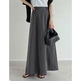 チャコールグレー(703) | [低身長サイズ有]カツラギピンタックAラインスカート | Re:EDIT