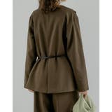 [2026S S COLLECTION]レザーベルト付きノーカラーツイルジャケッ… | Re:EDIT | 詳細画像11 