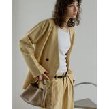 [2026S S COLLECTION]レザーベルト付きノーカラーツイルジャケッ… | Re:EDIT | 詳細画像13 