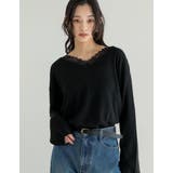 オーバーサイズレースVネックニットチュニック | Re:EDIT | 詳細画像11 