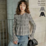 [2026S/S COLLECTION]ギンガムチェックシャーリングブラウス | Re:EDIT | 詳細画像1 