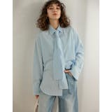 ライトブルー(611) | [2026S S COLLECTION]ボウタイビッグリボンサッカーストライプシ… | Re:EDIT