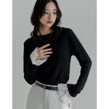 ブラック(501) | アンチピリング袖シアーフレアトップス | Re:EDIT