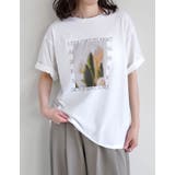 ホワイト/チューリップ(502) | [UVカット][接触冷感]フラワーフォトＴシャツ | Re:EDIT