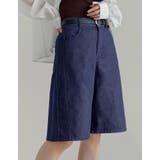 インディゴ(711) | [2026S/S COLLECTION]コットン混デニムハーフパンツ | Re:EDIT