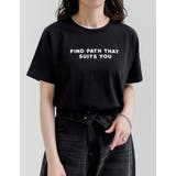 ブラック(501) | [UVカット][接触冷感]スローガンロゴTシャツ | Re:EDIT