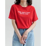 レッド(506) | [UVカット][接触冷感]スローガンロゴTシャツ | Re:EDIT