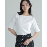[汗じみ防止][乾燥機対応][UVカット]選べるネックデザインリブカットソー半袖… | Re:EDIT | 詳細画像5 
