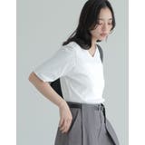 [汗じみ防止][乾燥機対応][UVカット]選べるネックデザインリブカットソー半袖… | Re:EDIT | 詳細画像24 