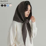 マルチウェイトライアングルニットスカーフ | Re:EDIT | 詳細画像1