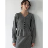 [2026AW COLLECTION]アルパカタッチVネックリブニットぺプラムカ… | Re:EDIT | 詳細画像12 