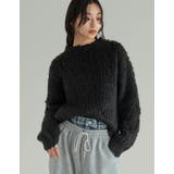 ブラック(501) | [TREND ITEM COLLECTION]ウェーブブラッシュシャギーニットト… | Re:EDIT