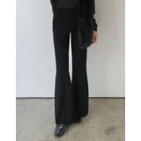 ブラック(501) | [2026AW COLLECTION][低身長サイズ有]リブニットキックフレアパ… | Re:EDIT