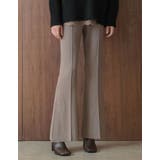 グレージュ(603) | [2026AW COLLECTION][低身長サイズ有]リブニットキックフレアパ… | Re:EDIT
