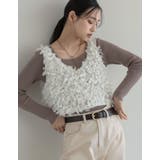 ホワイト(502) | [2026AW COLLECTION]リボンフリンジVネックビスチェ | Re:EDIT