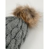 立体感のあるケーブル編みのやわらかニット帽 ファー付きニット帽 秋冬 | Re:EDIT | 詳細画像4 