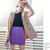 Purple | 両サイドポケットポップコーデュロイ台形ミニスカート | sun eight