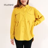 Mustard | ウエストをドロストデザインにし絞ったシルエットになるシャツジャケット♪ | sun eight