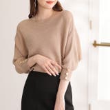 モカ | 袖ボタン付ドルマンニットトップス | GeeRA