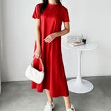 レッド | フレアーシルエットロングワンピース | GeeRA