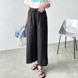 ブラック | 麻入りリラックスワイドパンツ | GeeRA