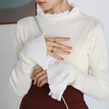 プリーツ付ハイネックリブニットトップス | GeeRA | 詳細画像13 