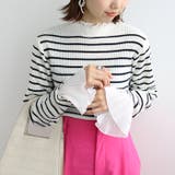 プリーツ付ハイネックリブニットトップス | GeeRA | 詳細画像24 