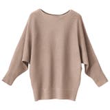 モカベージュ | パールビーズ付ドルマンニットトップス | GeeRA