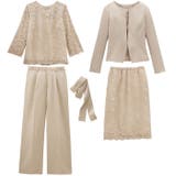 ベージュ | 通勤にもお出掛けにも!レース使い着回し4点セットスーツ | GeeRA