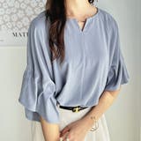 ブルー | 3WAYタックドルマンブラウス | GeeRA