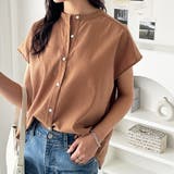 モカベージュ | コットンライクフレンチスリーブブラウス | GeeRA