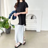 綿100%フレンチスリーブチュニックTシャツ | GeeRA | 詳細画像4