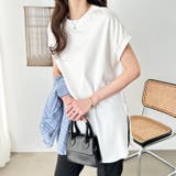 綿100%フレンチスリーブチュニックTシャツ | GeeRA | 詳細画像9