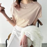 ベージュ | 綿１００％フレンチスリーブチュニックＴシャツ＜夏服・無地＞ | GeeRA