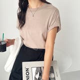 ベージュ | 綿100%フレンチスリーブチュニックTシャツ | GeeRA