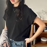 ブラック | 綿100%フレンチスリーブチュニックTシャツ | GeeRA