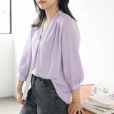 タックデザインスキッパーブラウス（七分袖） | GeeRA | 詳細画像29 