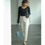 レース付Vネックリブニットトップス | GeeRA | 詳細画像2