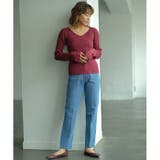 レース付Vネックリブニットトップス | GeeRA | 詳細画像7