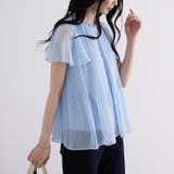 (半袖)プリーツシフォンブラウス | GeeRA | 詳細画像50