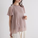 (半袖)プリーツシフォンブラウス | GeeRA | 詳細画像35