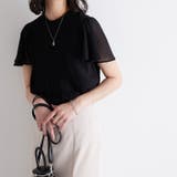 ブラック | (半袖)プリーツシフォンブラウス | GeeRA